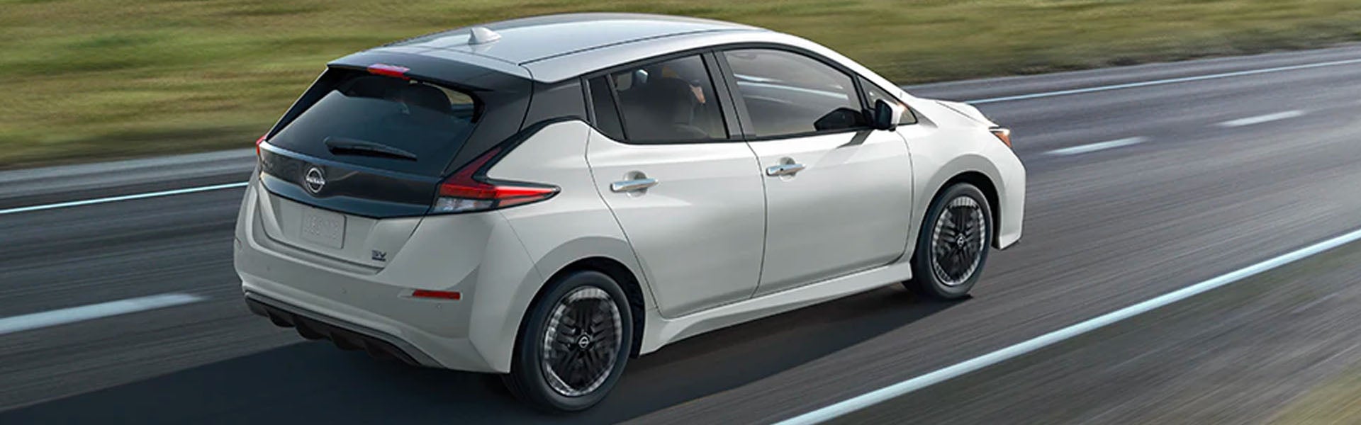 A Nissan Leaf on a test drive