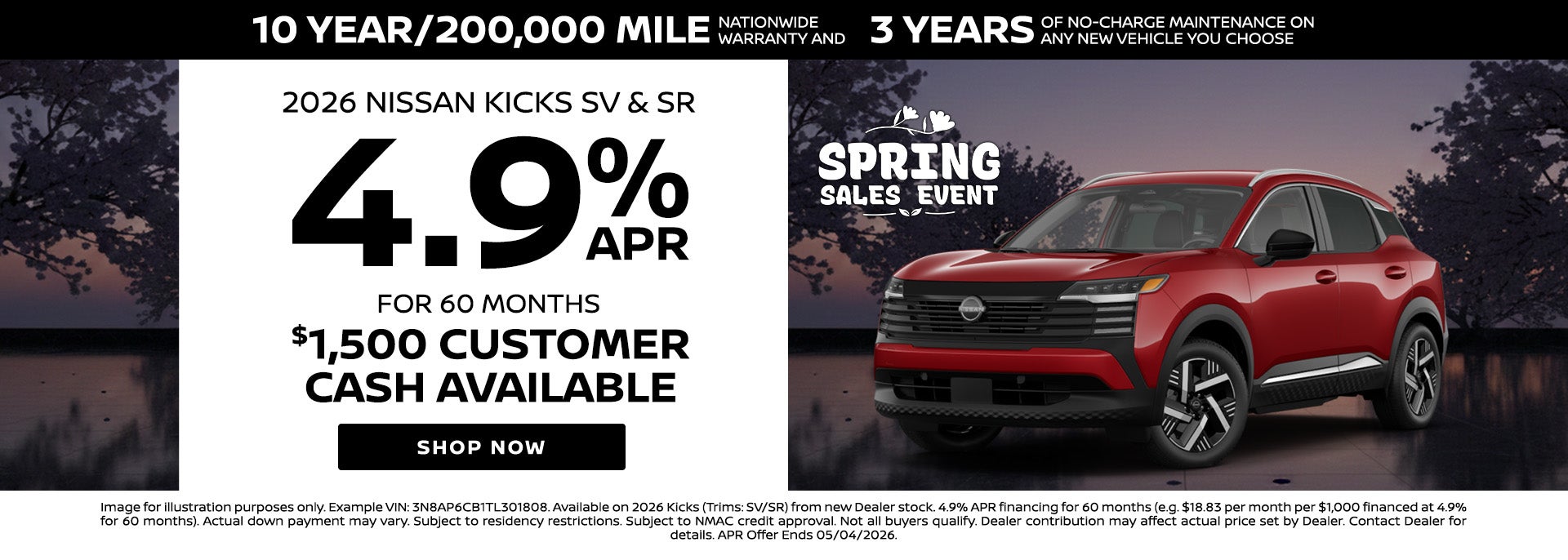 Finance 2026 Nissan Kicks