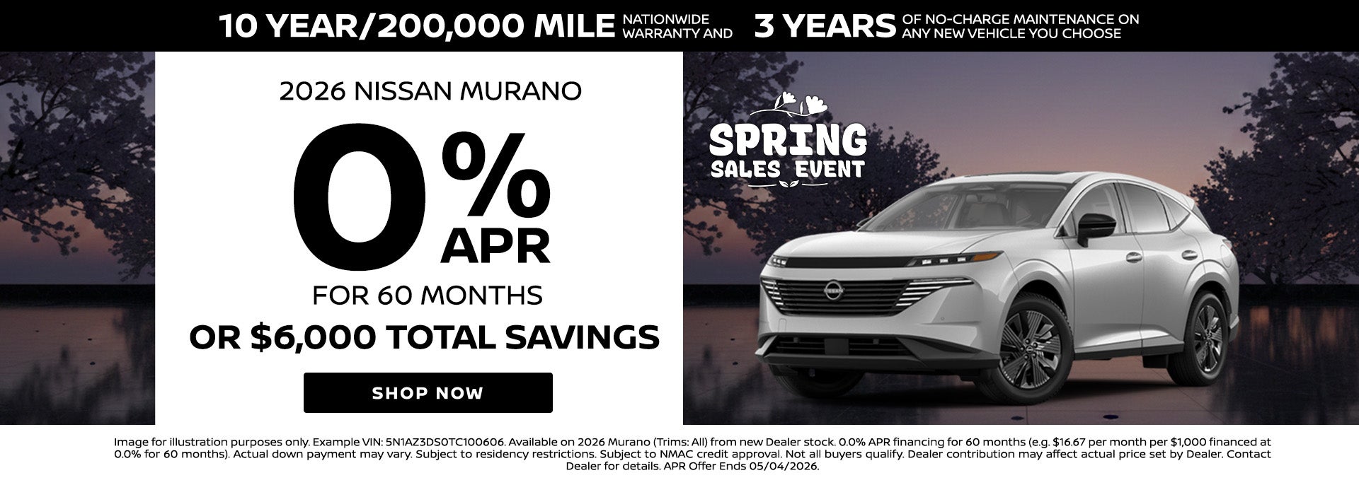 Finance 2026 Nissan Murano
