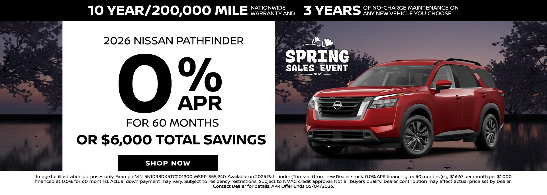 Finance 2026 Nissan Pathfinder