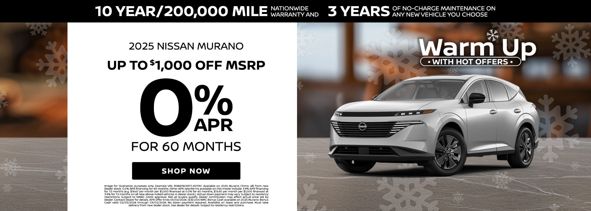 0% APR on 2025 Nissan Murano