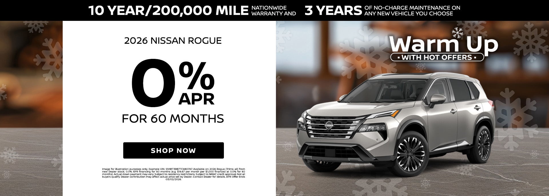 0% APR on 2026 Nissan Rogue