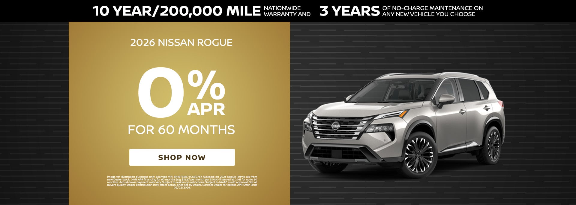 0% APR 2026 Nissan Rogue