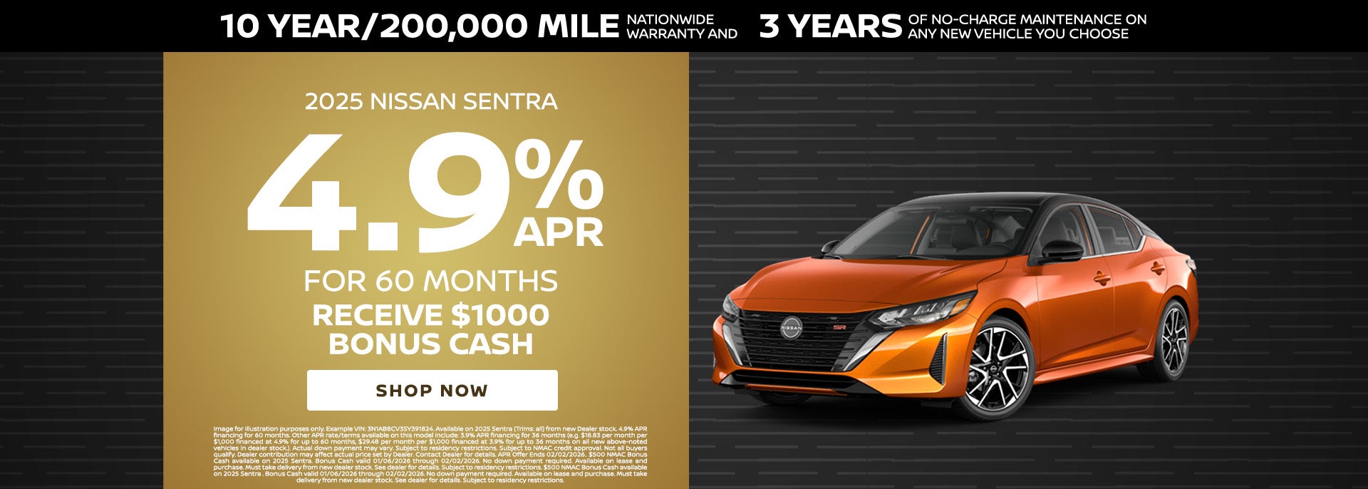 4.9% APR 2025 Nissan Sentra