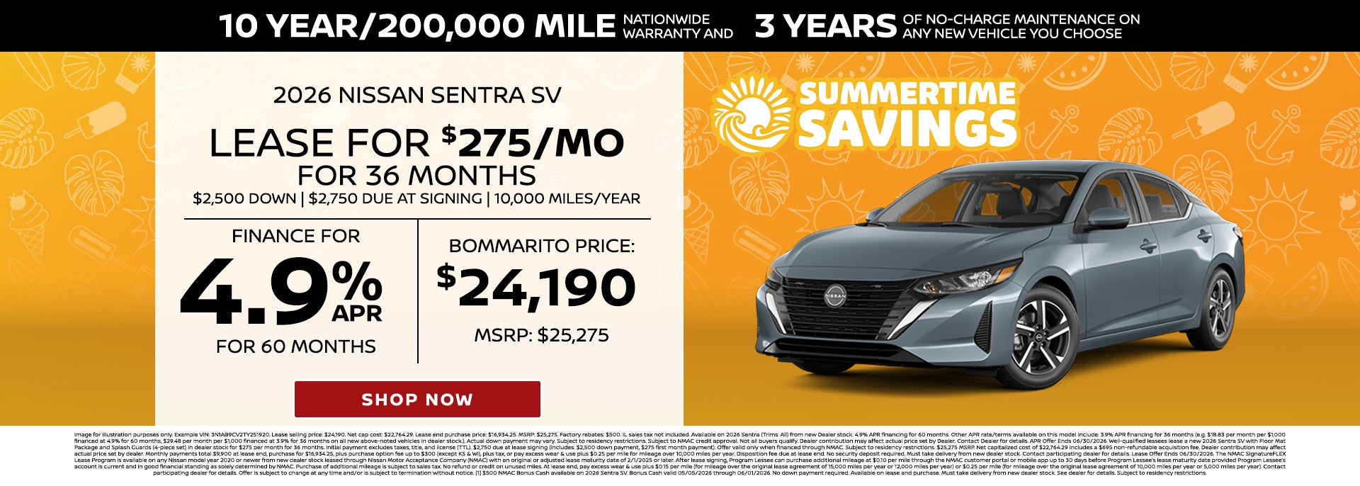 2026 Nissan Sentra Offer