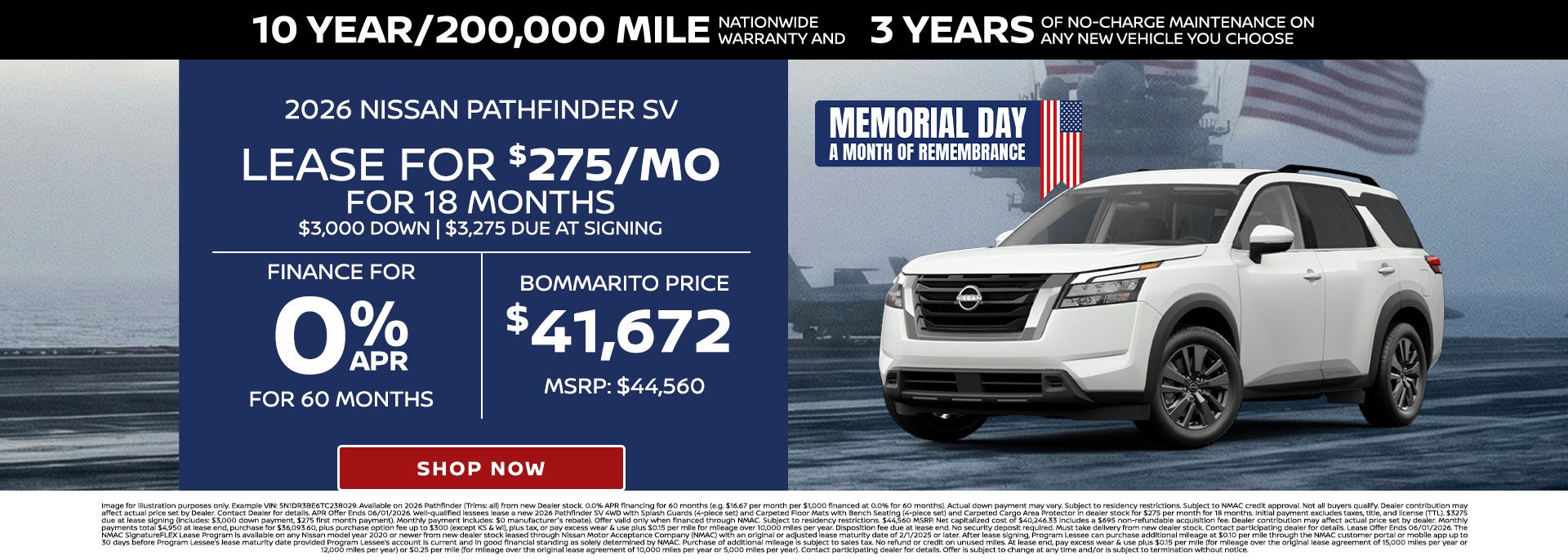 2026 Nissan Pathfinder Finance Offer