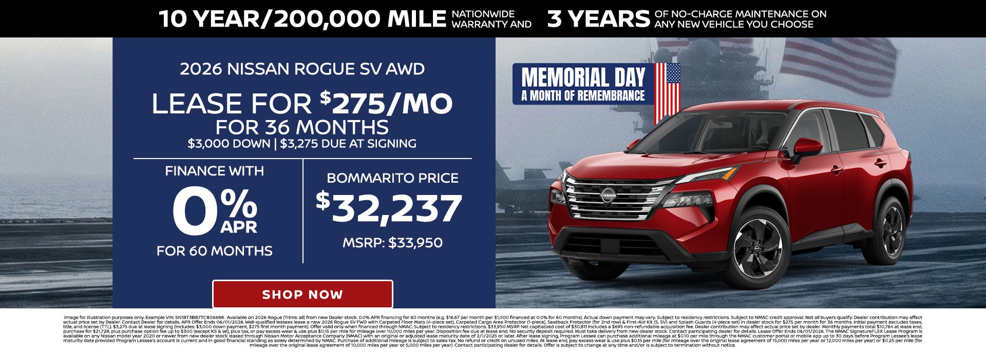 2026 Nissan Rogue Finance Offer
